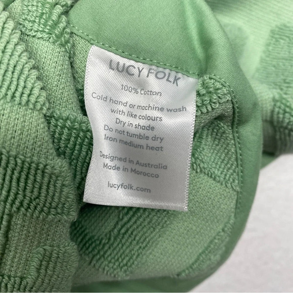 Lucy Folk Meandros Boxy Tee Agave Green Terry S Cropped - Picture 9 of 10